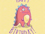 Birthday Cards Cartoon Character Happy Birthday Card Template for Children with Funny
