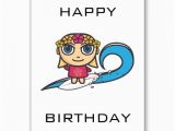 Birthday Cards Cartoon Character Surfer Girl Cartoon Character Happy Birthday Card Zazzle