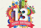 Birthday Cards for 13 Year Old Boy Happy Birthday Thirteen 13 Year Fun Celebration Greeting