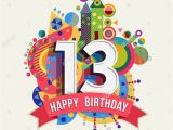 Birthday Cards for 13 Year Old Boy Happy Birthday Thirteen 13 Year Fun Celebration Greeting