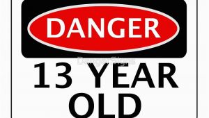 Birthday Cards for 13 Year Old Boy Quot Danger 13 Year Old Fake Funny Birthday Safety Sign