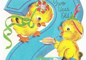 Birthday Cards for 2 Year Old Boy Vintage Baby Card Vintage Baby Ducks with Cake 2 Year