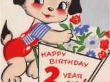Birthday Cards for 2 Year Olds Vintage 1952 Unused Happy Birthday 2 Year Old Greetings Card