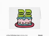 Birthday Cards for 22 Year Olds 22 Year Old Birthday Cake Greeting Card