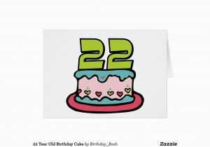 Birthday Cards for 22 Year Olds 22 Year Old Birthday Cake Greeting Card