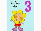 Birthday Cards for 3 Years Old Girl 3 Year Old Birthday Girl Greeting Card Zazzle