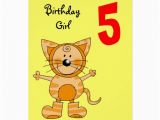 Birthday Cards for 5 Years Old Girl 5 Year Old Birthday Girl Greeting Card Zazzle