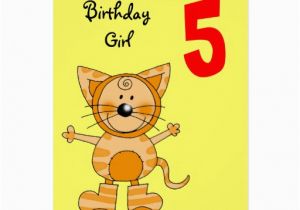 Birthday Cards for 5 Years Old Girl 5 Year Old Birthday Girl Greeting Card Zazzle