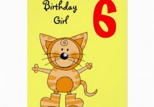 Birthday Cards for 6 Year Olds 6 Year Old Birthday Girl Greeting Card Zazzle