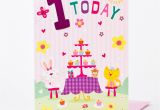Birthday Cards for Baby Girl 1st Happy 1st Birthday Baby Girl Card Www Imgkid Com the