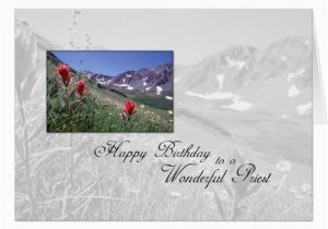 Birthday Cards for Catholic Priests 3615 Birthday Priest Mountain Flower Card Zazzle Com