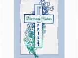 Birthday Cards for Catholic Priests 3772 Priest Birthday Cross Flowers Greeting Card Zazzle
