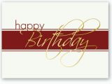 Birthday Cards for Customers Gold Script Happy Birthday Corporate Greeting Card