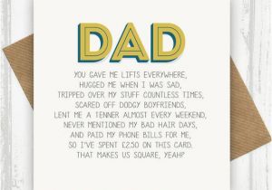 Birthday Cards for Dad From Daughter Funny Funny Dad Card Dad Birthday Card Funny Birthday Card for