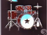 Birthday Cards for Drummers Personalised Braille Birthday Wishes 3d Raised Drum Kit