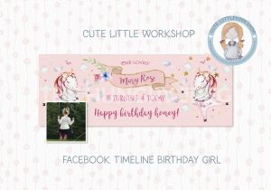 Birthday Cards for Facebook Timeline Facebook Timeline Birthday Unicorn Template by Cute Little