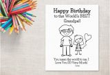 Birthday Cards for Grandpa From Granddaughter Birthday Coloring Printable Girl Grandpa Birthday Card to