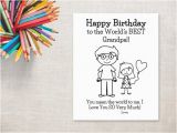 Birthday Cards for Grandpa From Granddaughter Birthday Coloring Printable Girl Grandpa Birthday Card to