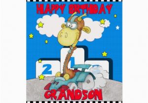 Birthday Cards for Grandson to Print Grandson Giraffe Birthday Card Racing Giraffe Zazzle