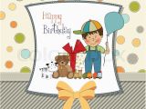 Birthday Cards for Little Boys Birthday Greeting Card with Little Boy and Presents