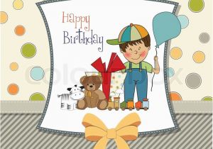 Birthday Cards for Little Boys Birthday Greeting Card with Little Boy and Presents