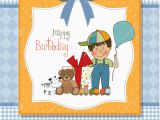 Birthday Cards for Little Boys Birthday Greeting Card with Little Boy Stock Illustration