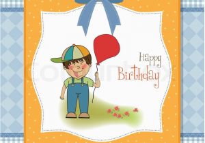 Birthday Cards for Little Boys Birthday Greeting Card with Little Boy Stock Vector