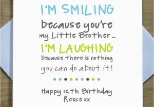 Birthday Cards for Little Brother Personalised Handmade Funny Birthday Card for Him Little