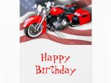 Birthday Cards for Motorcycle Riders American Flag Red touring Bike Card