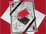 Birthday Cards for Music Lovers Music Lover Blank Greeting Card Musical Notes Red Black
