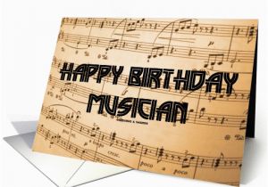 Birthday Cards for Musicians Happy Birthday Musician Musical Notes Background Card