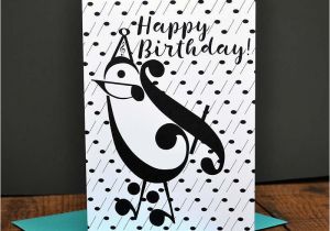 Birthday Cards for Musicians Music Birthday Card Party Bird Music Card Music Note