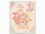 Birthday Cards for One Year Old Baby Girl 1940s Birthday Card One Year Old Childrens Birthday Greeting