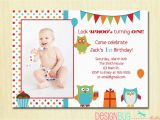 Birthday Cards for One Year Old Baby Girl Owl Birthday Boy Invitation First Birthday 1 2 3