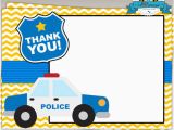 Birthday Cards for Police Officers Police Birthday Party Printable Thank You Cards