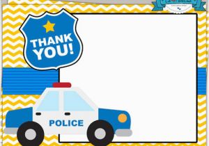 Birthday Cards for Police Officers Police Birthday Party Printable Thank You Cards
