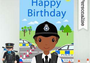 Birthday Cards for Police Officers Police Officer Firefighter Birthday Card Personalised Kids