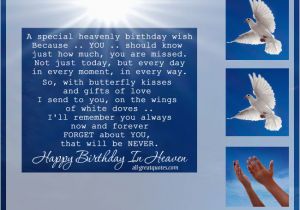 Birthday Cards for someone In Heaven A Special Heavenly Birthday Wish Birthday In Heaven