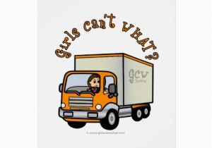 Birthday Cards for Truck Drivers Light Female Truck Driver Greeting Card Zazzle