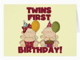Birthday Cards for Twin Boys Twins 1st Birthday Boy Girl T Shirts and Gifts Greeting