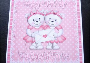 Birthday Cards for Twins Boy and Girl to Special Twins Teddies Birthday Card Boys Girls or