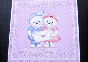 Birthday Cards for Twins Boy and Girl to Special Twins Teddies Birthday Card Boys Girls or