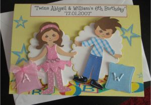 Birthday Cards for Twins Boy and Girl Twin A5 Girl Boy Birthday Card Personalise Handmade Any