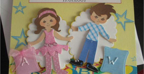 Birthday Cards for Twins Boy and Girl Twin A5 Girl Boy Birthday Card Personalise Handmade Any