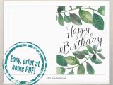 Birthday Cards to Print Off at Home Printable Birthday Card Print at Home Foliage Birthday