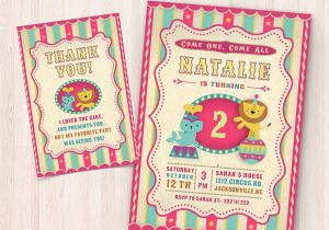 Birthday Cards to Print Off at Home Printable Circus Birthday Invitations Free Thank You Cards