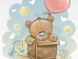 Birthday Cards with Bears Birthday Card with Cute Bear Stock Vector Illustration