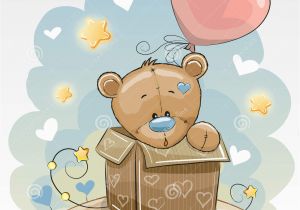 Birthday Cards with Bears Birthday Card with Cute Bear Stock Vector Illustration