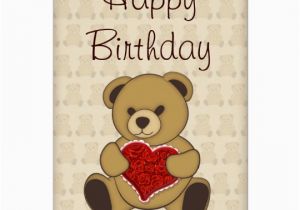Birthday Cards with Bears Cute Teddy Bear with Roses Birthday Card Zazzle Com