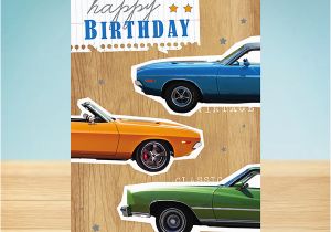 Birthday Cards with Cars On them Birthday Card Classic Cars Garlanna Greeting Cards